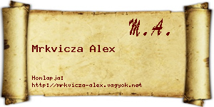 Mrkvicza Alex névjegykártya
